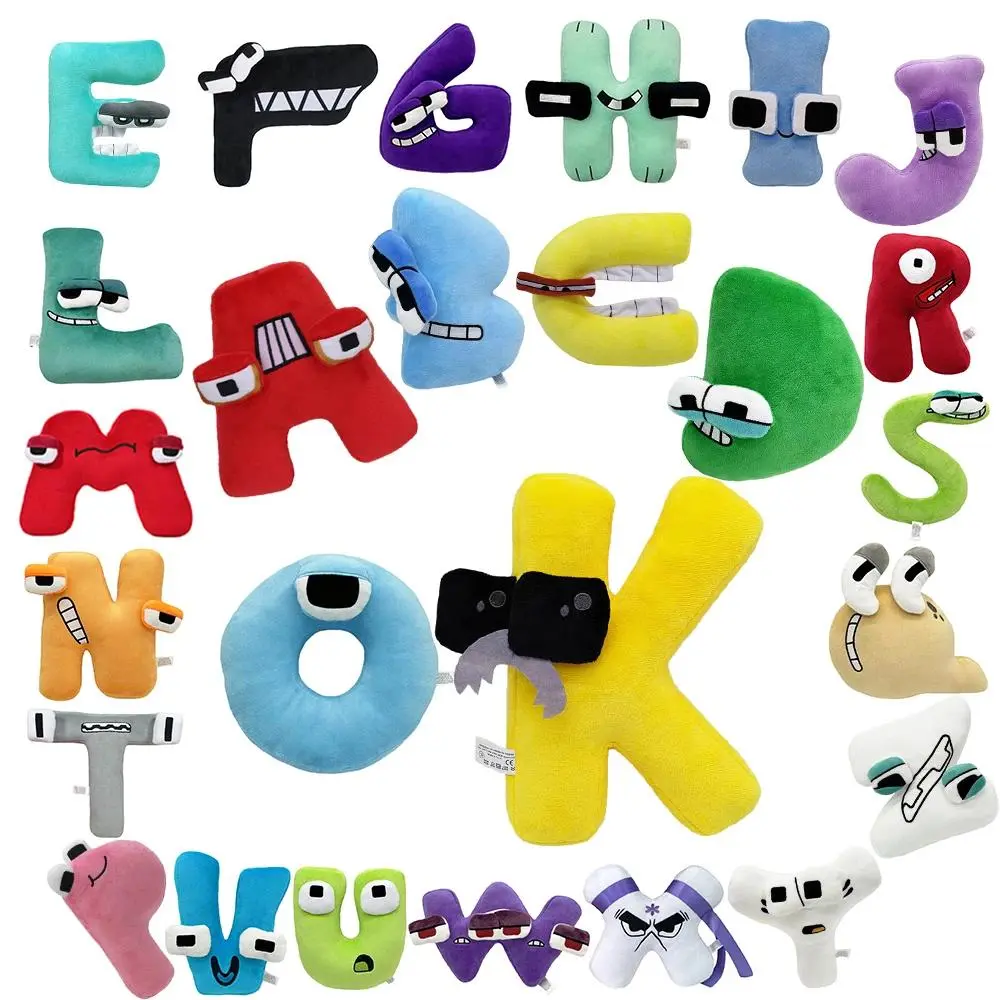 Alphabet Lore Plush Toys Anime Doll Kawaii 26 English Letters Stuffed Toys Kids Enlightenment Montessori Plush Toy Doll Gifts