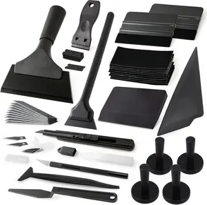 Vinyl Wrap Tool Kit for  Window Tint Installation with  Holder, Rubber & Vinyl Squeegees, Shank Gasket, Mini Quarter