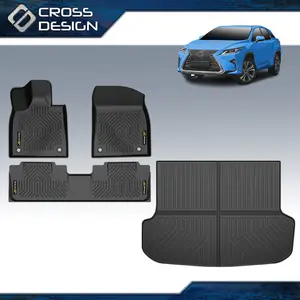 CROSSDESIGN Car TPE Floor Mats Fits 2023-2025 Lexus RX350/RX350h/RX500h All Weather TPE Floor Mats+Cargo Liner