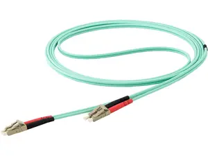StarTech.com 450FBLCLC15 15 m OM4 LC to LC Multimode Duplex Fiber Optic Patch Cable- Aqua - 50/125 - Fiber Optic Cable - 40/100Gb - LSZH (450FBLCLC15)
