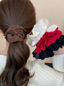 Ladies' double-layer floral lace, hollowed out, lace pleated headband, elegant headwear suitable for various occasions, is the perfect gift for them, elegant and fashionable multifunctional design