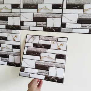 5/10PCS Self-adhesive Wall Stickers, Marble Pattern, Size 11.8"x11.8", PVC Material, Waterproof, Easy To Clean, Can Be Freely Cut, Suitable For Indoor Walls Such As Kitchens, Bedrooms, Living Rooms, Bathrooms, Etc, Peel And Stick Tile Decoration