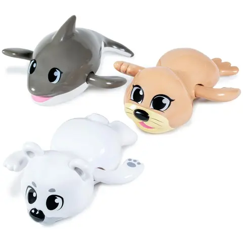 Tub Works Unisex Safety Wind-Up Bath Toys for Babies & Toddlers, Arctic 3-Pack with Abs, Seal, Orca - Ideal for Arctic Play