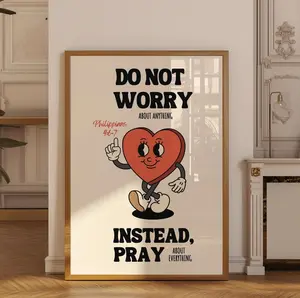 Retro Christian Poster, Philippians, Bible Verse Poster, Free Delivery, Trendy Christian Wall Art, Gift For Christians, Physical Poster