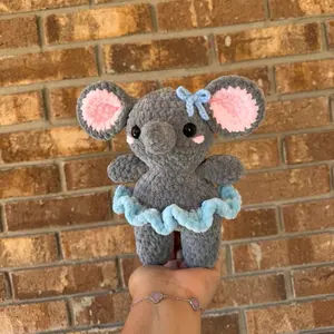 Handmade crochet elephant plushie