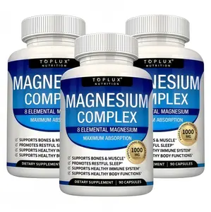 Limited time sale! High-Potency Magnesium Complex Supplement: 8 Essential Elemental Magnesium | Non-GMO | Magnesium Glycinate Complex Supplement | Boost immunity & Sleep quality | Fitness strength supplements for men and women | Daily nutrient support