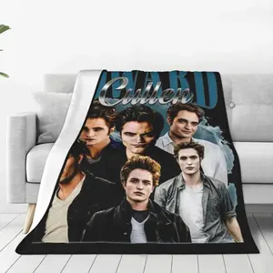 Edward Cullen Retro 90 Homage Twilight Blanket Cover Robert Pattinson Blankets Airplane Travel Soft Warm Bedsprea Suitable for beds and sofas can also be given as a gift