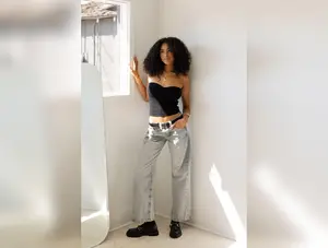 Kayla Low Rider Wide Leg Jeans by BDG