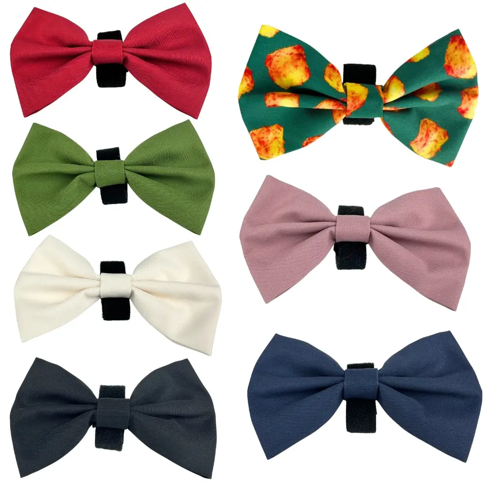 100% Cotton Dog Bow Tie with Easy Collar Attachment Universal Soft Adjustable Pet Bows Size Medium Boop Town