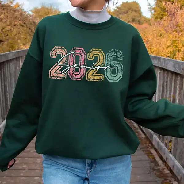 Senior 2026 Sweatshirt, Class of 2026 Graduation Pullover, College Senior Crewneck, Vintage Varsity Style Sweater, High School Senior Gift