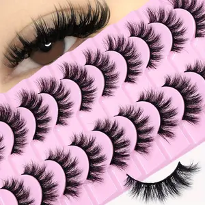 10Pairs 3D fluffy false eyelashes for dramatic fake eyelashes Messy False Eyelashes Fluffy Thick Lashes Cosmetic False Lashes