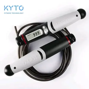 KYTO Digital Jump Rope Counter with Digital Display, Includes Two Ropes, Black and White Design