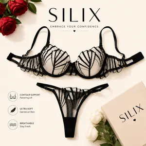 SILIX Embroidered Lace Lingerie Set | Ultra-Soft Mesh Comfort & Flattering Fit for Every Curve