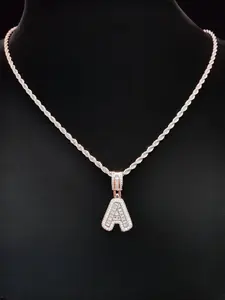 Artificial Zircon Letter Pendant Necklace, Trendy Fashion Initials Jewelry for Parties and Daily Wear, Versatile & Exquisite Jewelry for Birthday Gift, Fashionable Jewelry