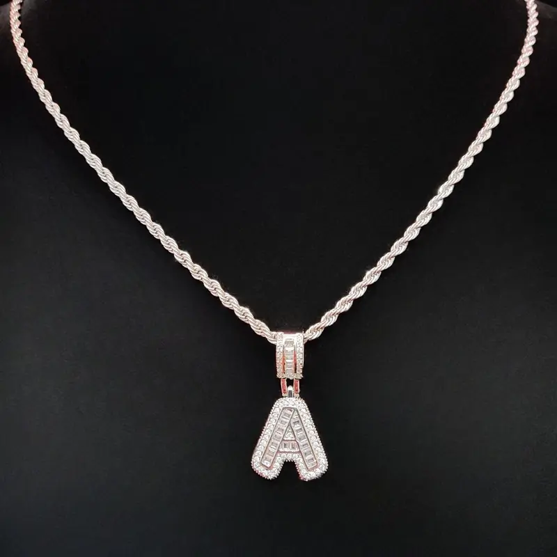 【Black Friday】Simulated Zircon Letter Pendant Necklace, Trendy Initial Jewelry for Parties and Daily Wear, Versatile and Exquisite Birthday Gift, Personalized Alphabet Necklace