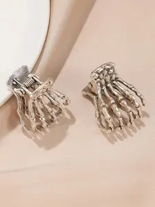 Halloween Fashionable Skeleton Hand Design Hair Claw (1 Pair), Casual and Versatile Hair Accessories for Women & Girls, Trendy Accessories for Party and Daily Life