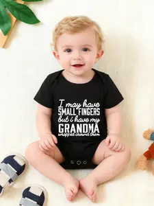 Baby Boys Girls Clothing Newborn Letter Print Short Sleeve Shorts Onesie, Comfortable Infant, Perfect for Daily Wear, Infant Toddler Clothes