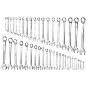 VEVOR Combination Wrench Set, 44-Piece SAE and Metric, 12-Point Box End and 15 °   Angled Open End Combination Wrenches with Roll Up Pouch, Carbon Steel, for General Household and Automotive RepairsSummervibes
