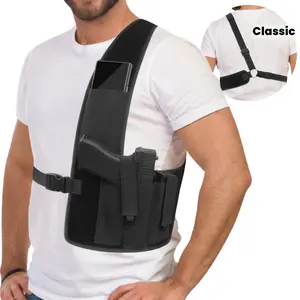 1 adjustable right-hand quick-draw shoulder holster (1 piece) - Unisex concealed carry holster, suitable for compact handguns such as G series, LCP, LC9, Sig P365 - Hunting and fishing equipment, outdoor accessories, outdoor gear, holster