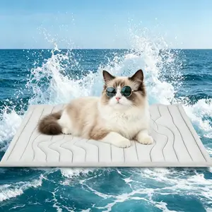Cooling Mat for Dogs，Washable Pet Cooling Pad, No Gel, No Electric, Non-Slip Summer Crate Bed for Large Dogs，Cooling Pad Reversible (Cool & Warm), Pet Cool Mats for Dog and Cat use in Crate, Kennel, Bed, Sofa, Machine Washable, SummerVibes petlovers