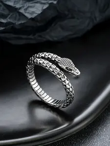 Zodiac Snake Ring, Punk Gothic Adjustable Open Finger Ring, Unique Fashion Jewelry for Men and Women, Eye-Catching Accessories, Punk Style Ring, Adjustable Rings