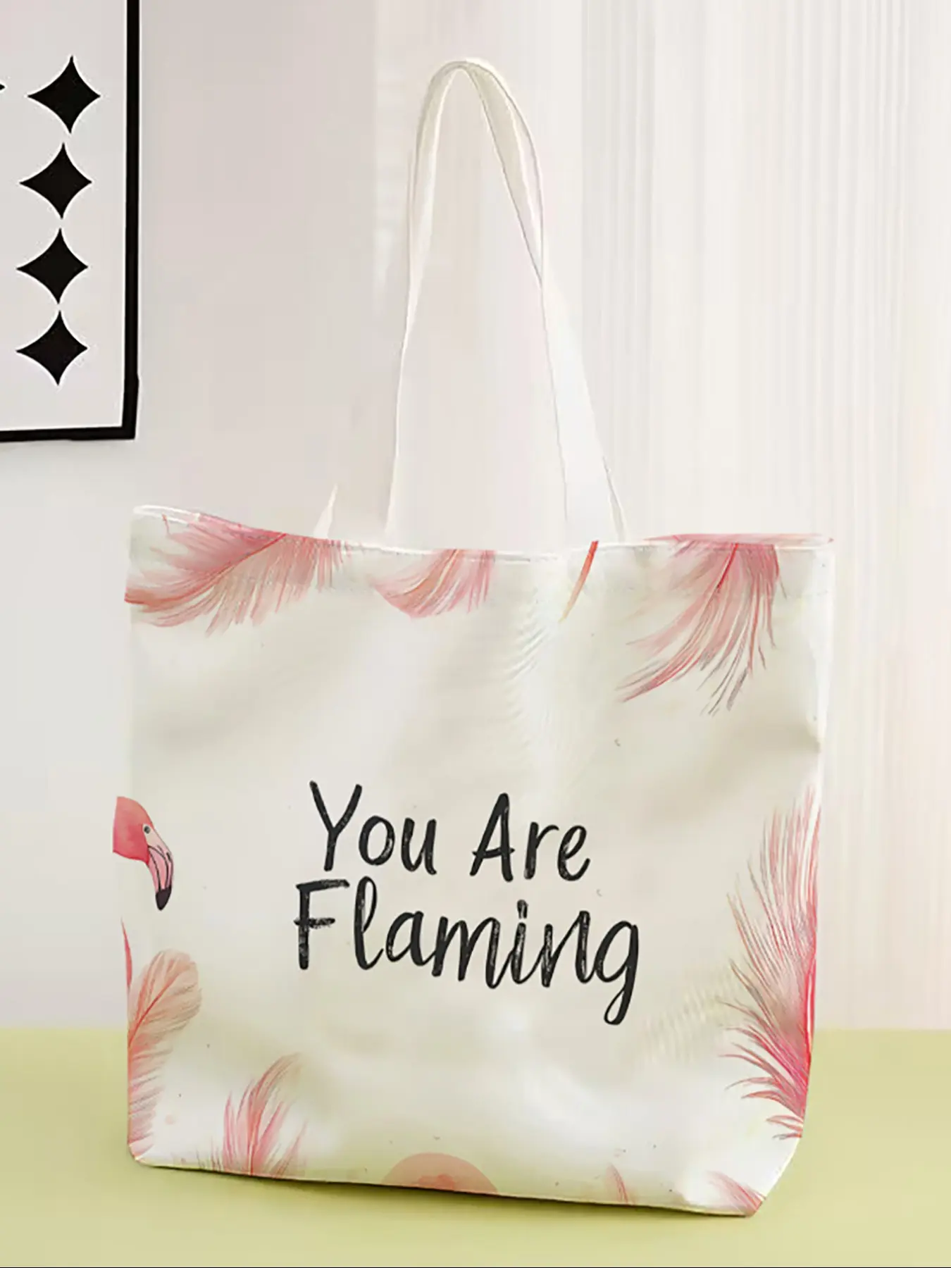Flamingo Pattern Casual Bag, Fashionable Shopping Bag, Storage Bag, Suitable for Travel, Tourism, Business Trips, All Seasons Use