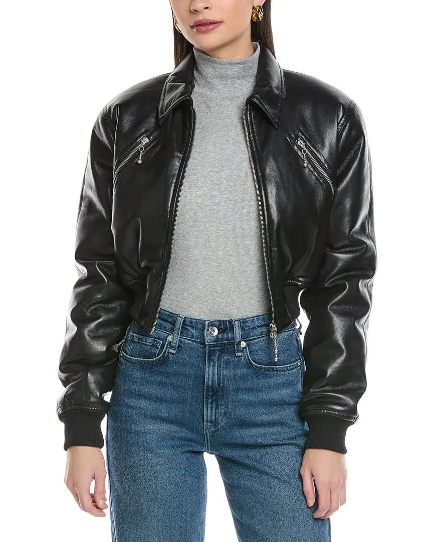 NANUSHKA Myrto Ribbed Cropped Jacket