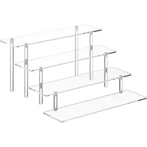 4 Tier Acrylic Perfume Organizer Stand, Clear Display Risers for Perfume, Cologne, Cosmetic, Skincare, Funko POP, Dessert Display, Cupcake Stand Holder