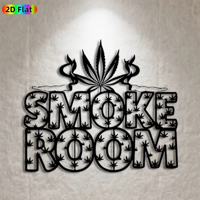 1pc Cannabis Leaf Smoke Room Metal Wall Art, Bold Cannabis Leaf Statue Mural, Ideal Gift for Halloween, 420 Celebrations, Cannabis Culture Enthusiasts,  Wall Sculptures, Perfect for Home Wall & Garden Fence, Edgy Indoor-Outdoor Decor