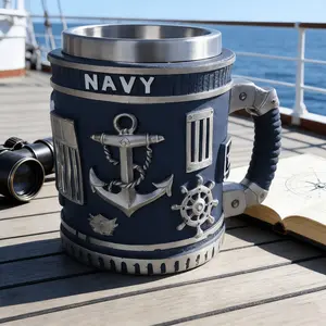 ⚓ Military 3D Navy Mug | Novelty Coffee Mug Resin Anchor Design Coffee Beer Cup Perfect Valentine's Day Gift
