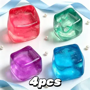 4 Pack Fidget Toys Squishy Stress Cube, Decompression Cube - Stress Balls for Kids Adults, Sensory Toys for Autism, Classroom Prize Toys, Stress Relief