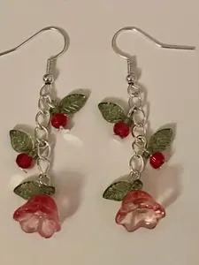 Spring Flower Dangle Earrings for Women, Leaf Design, Summer Festival Pendant Jewelry Gift, Elegant Floral Earings