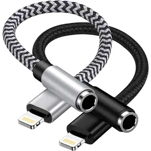 2Pack iPhone Headphone Adapter, [Apple MFi Certified] Lightning to 3.5mm Headphone/Earphone Audio Aux Jack Adapter iPhone Aux Adapter Dongle for iPhone 14 13 12 11 Pro Max Plus Mini XR XS 8 iPad iPod