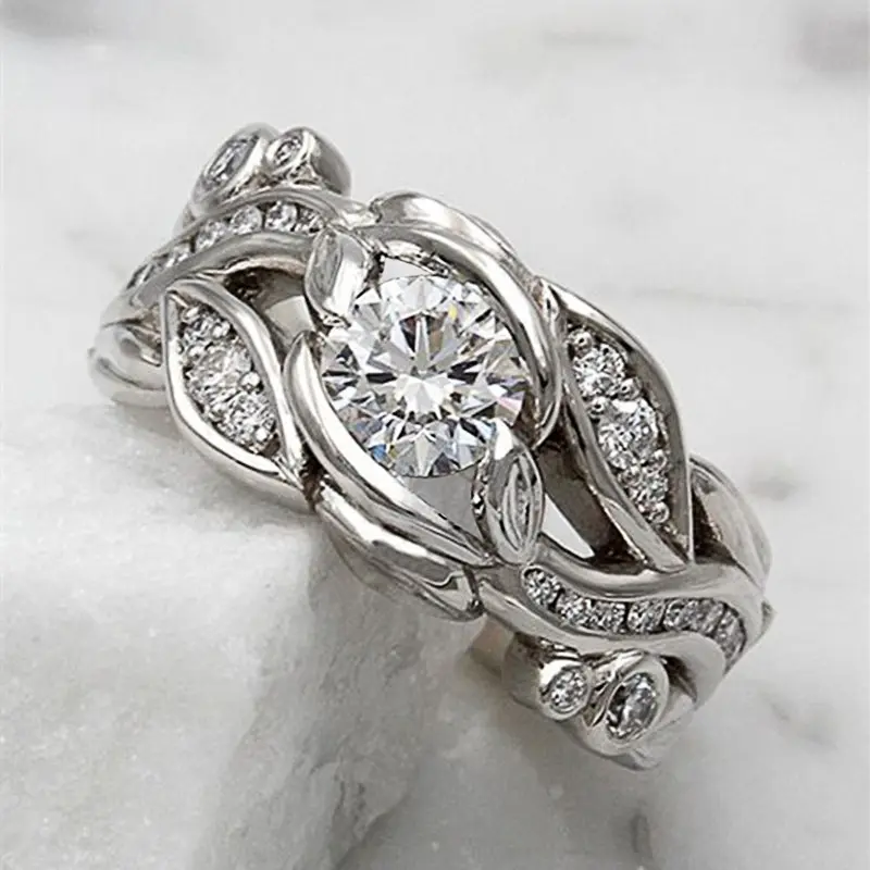 Silver Plated Geometric Ring for Women, Elegant Dainty Stacking Band with Sparkling 5A Cubic Zirconia, Promise Anniversary Gift, Dainty Stacking Rings, Beautiful Rings, Elegant Rings