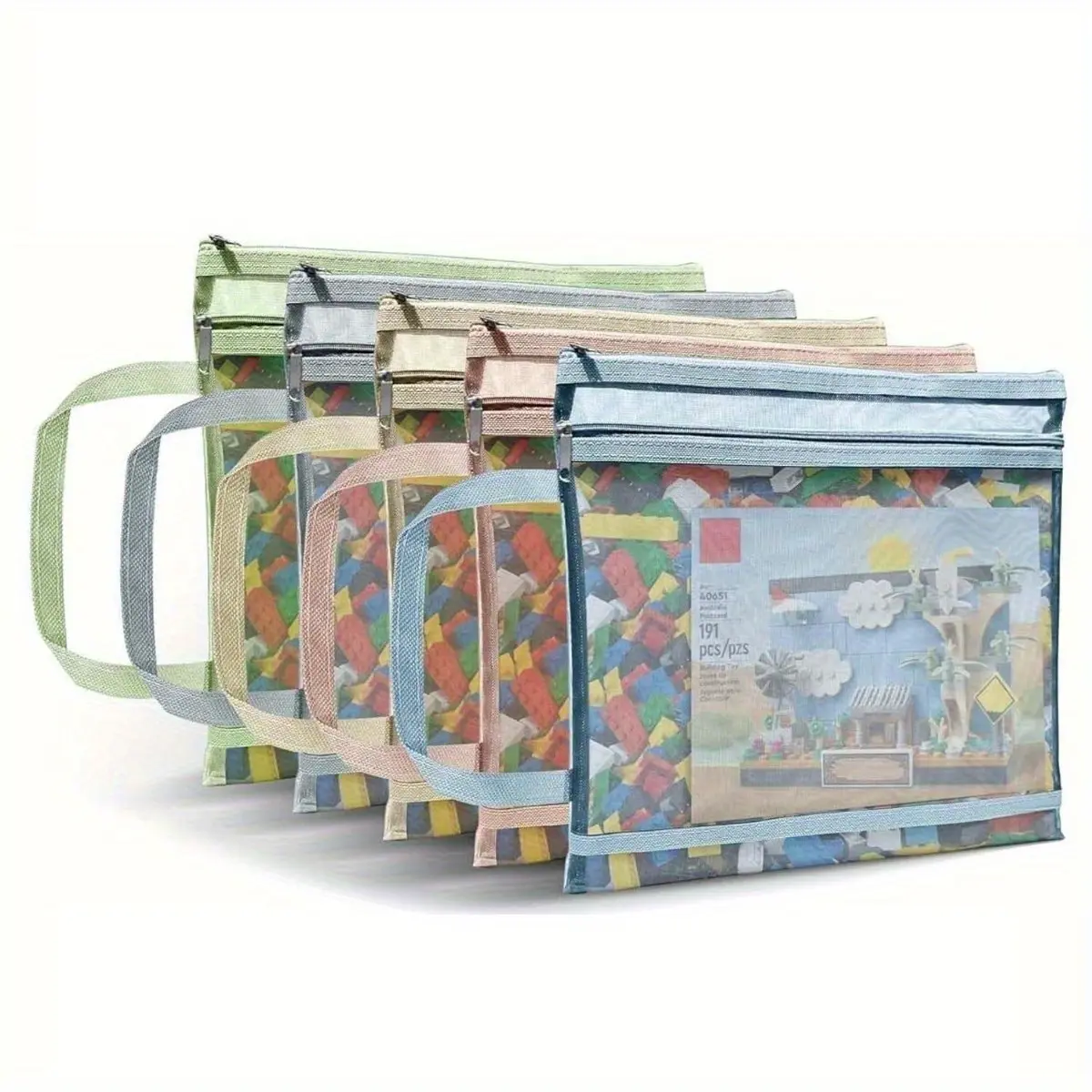 5pcs Double-Layer Colored Mesh Resealable Zipper Pouch Bags, 2-Layer Nylon Storage & Organization, Breathable See-Through Polyester Fiber Pouches for School Supplies, New Semester Essentials, Organizational Zipper Storage