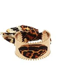 Thicker cuff with leopard scarf weave through