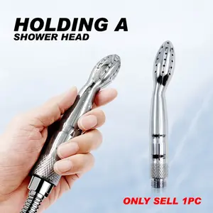 1Pcs, Metal Handheld Shower Head, Bathroom Flush Tool, Creative Small Shower, Multi-Hole Spray, Home Cleaning Accessories, Toilet Cleaner, Bath Supplies, Handheld Showerhead, Shower Water Equipment, Handheld Shower Attachment