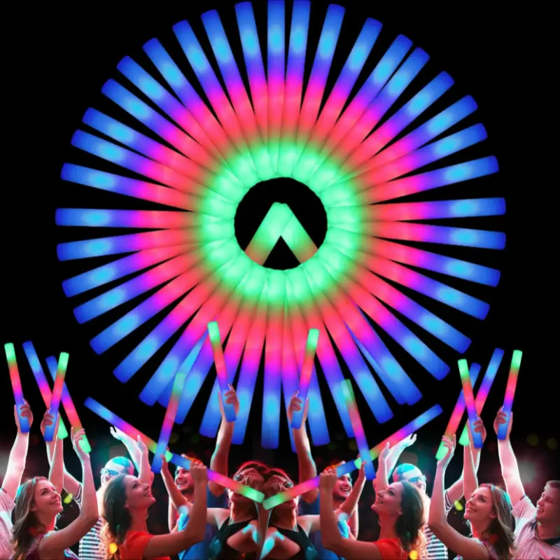 LED 100 light emitting sticks big package 3 modes color flash, party LED light emitting foam stick, concert gift bag mat, home decoration wedding, birthday party supplies