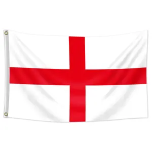 Uk St George Cross Flag, England Banner, 2x3ft/3x5ft, 2 Grommets, Single-Sided Printing, Indoor & Outdoor Use, Yard, Garden, Home Decorations