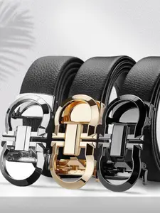 Men's High-End Leather Belt, Alloy Automatic Buckle, Trendy New Style Waistband, Street Style Belt, Fashionable Men's Belts, Premium Quality