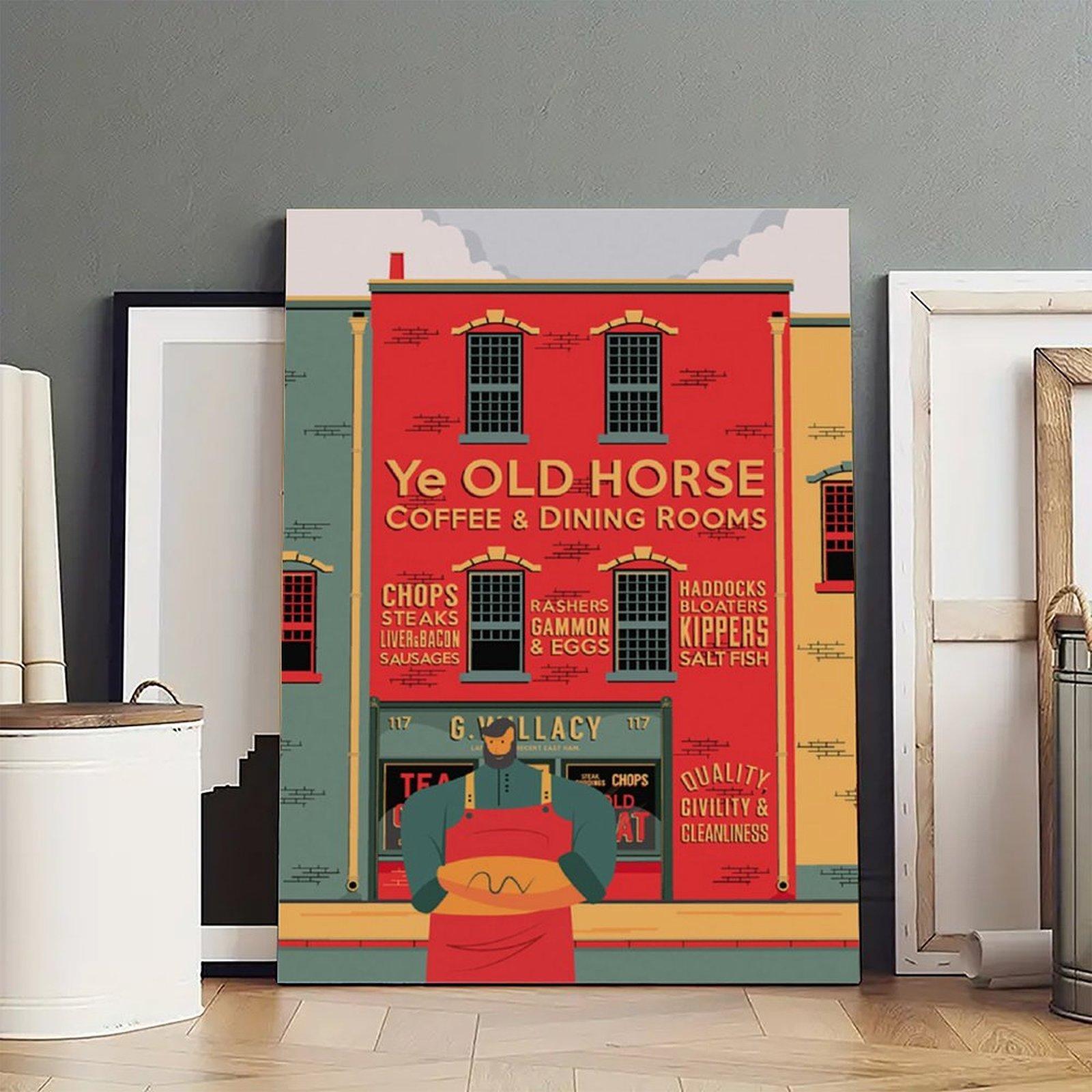 Vintage Poster Fuller Street London Illustration Poster Decorative Painting Canvas Wall Art Picture Print Modern Family Bedroom Decor