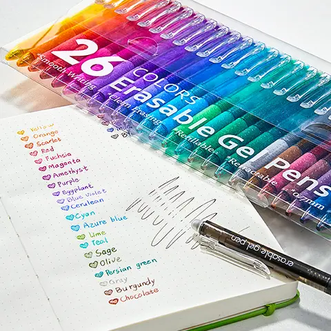 Shuttle Art 15/26-Pack Assorted 0.5mm Retractable Fine Point Erasable Gel Pen Kit, Acid-Free Transparent Multi Purpose Easy-to-Use Clicker Pens, School Supplies for Students, Ideal for Work, Drawing & Planner Use,techvibes