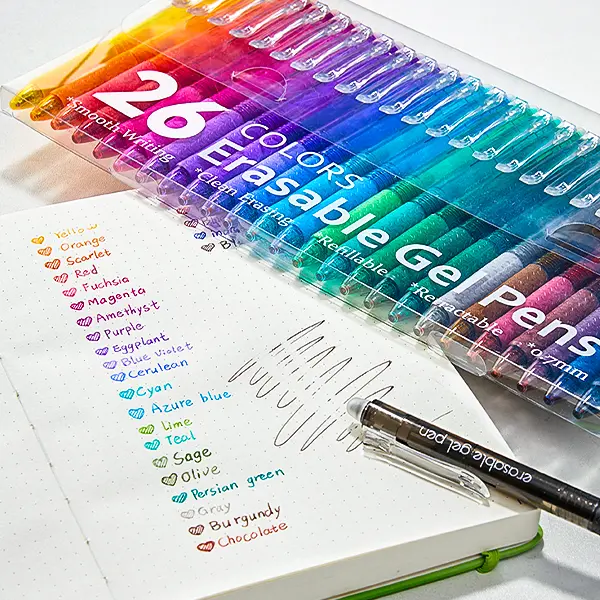 Shuttle Art 15/26-Pack Assorted 0.5mm Retractable Fine Point Erasable Gel Pen Kit, Acid-Free Transparent Multi Purpose Easy-to-Use Clicker Pens, School Supplies for Students, Ideal for Work, Drawing & Planner Use,techvibes
