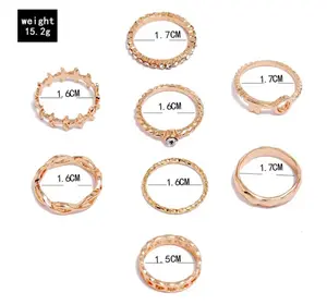 Leaf Key Diamond Ring 8pc