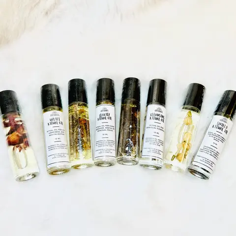 10ml Celstar Roll On Oils Blend - Aromatic Scents, Natural Fragrance Oils with Moonstone for Anointing, Perfume Use, Clarity & Focus, Adore-English Garden Home Fragrance