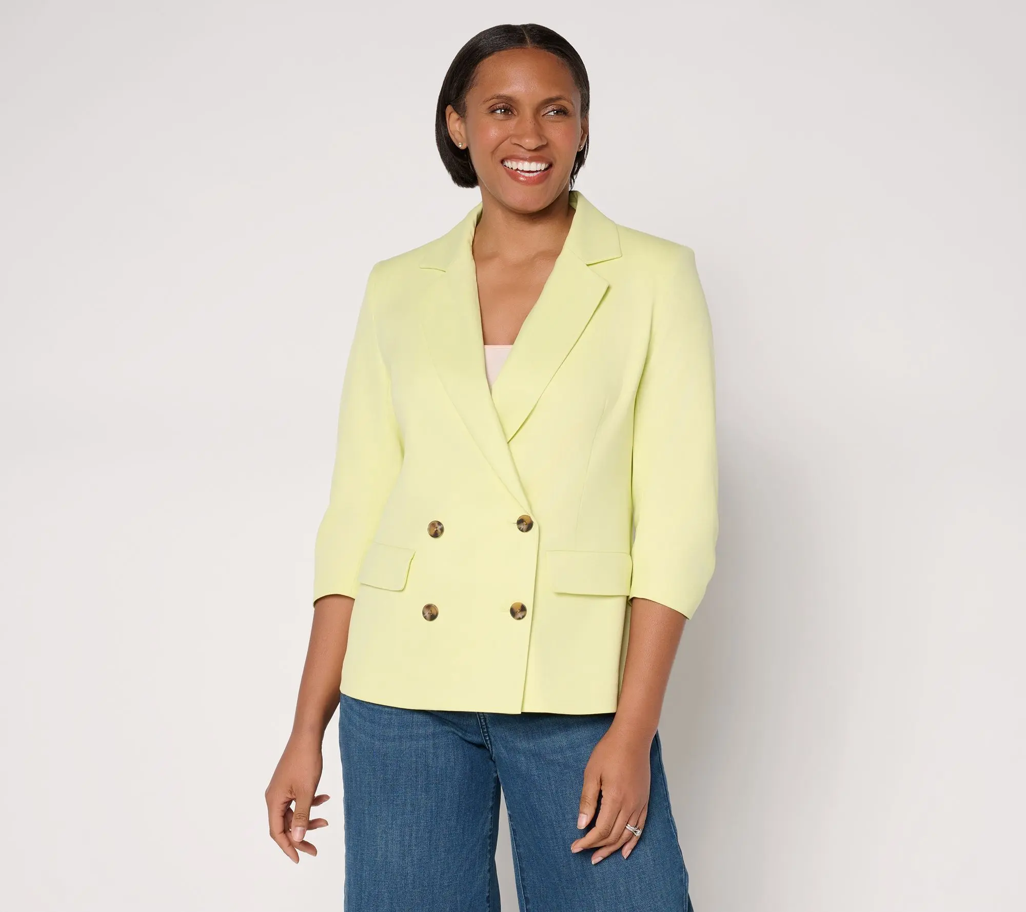 Studio Park x Amy Stran Ruched 3/4 Sleeve Blazer