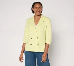 Studio Park x Amy Stran Ruched 3/4 Sleeve Blazer