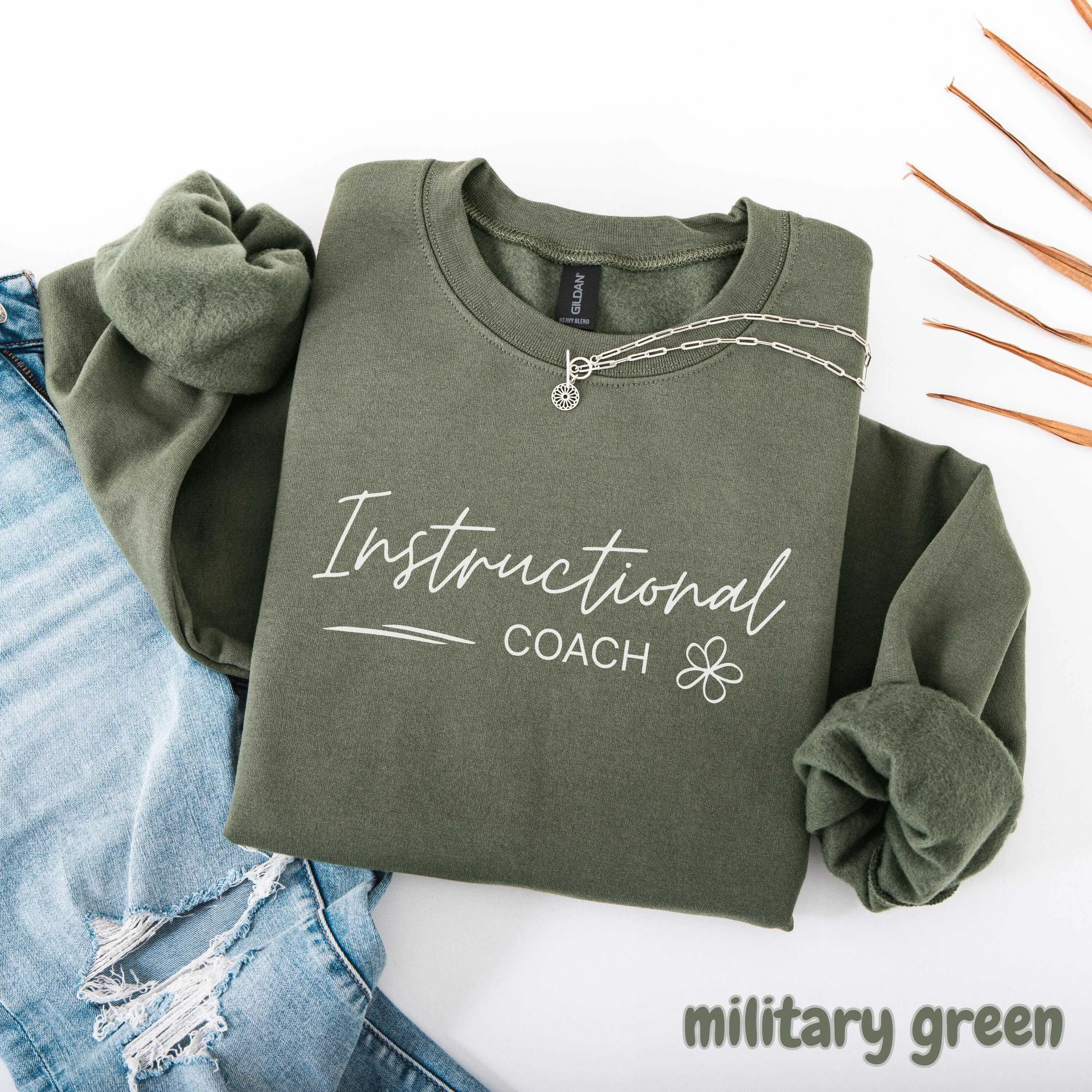 Instructional Coach Sweatshirt , Back To School Coach Shirt, Educational Staff Crewneck For Mentor Gift Team Shirt