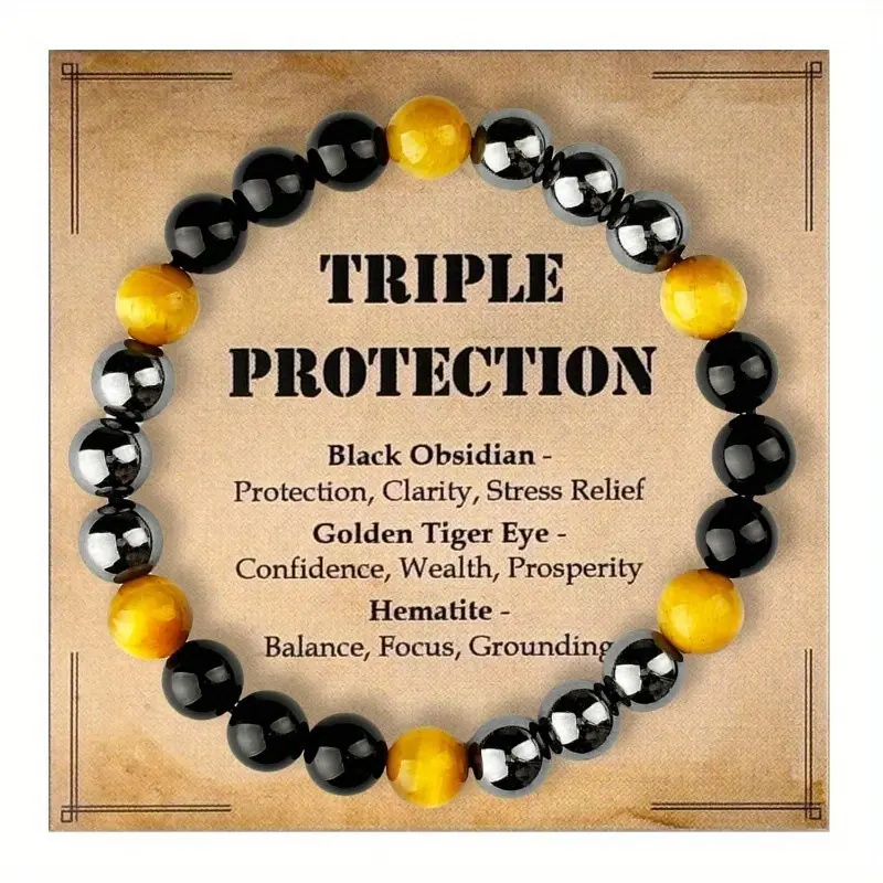 Yellow Tiger Eye+Magnet Bracelet
