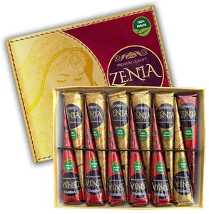 (Pack of 12) 25g Fresh Zenia Natural Henna Cones (Pack of 12) 25g Fresh Zenia Natural Henna Cones